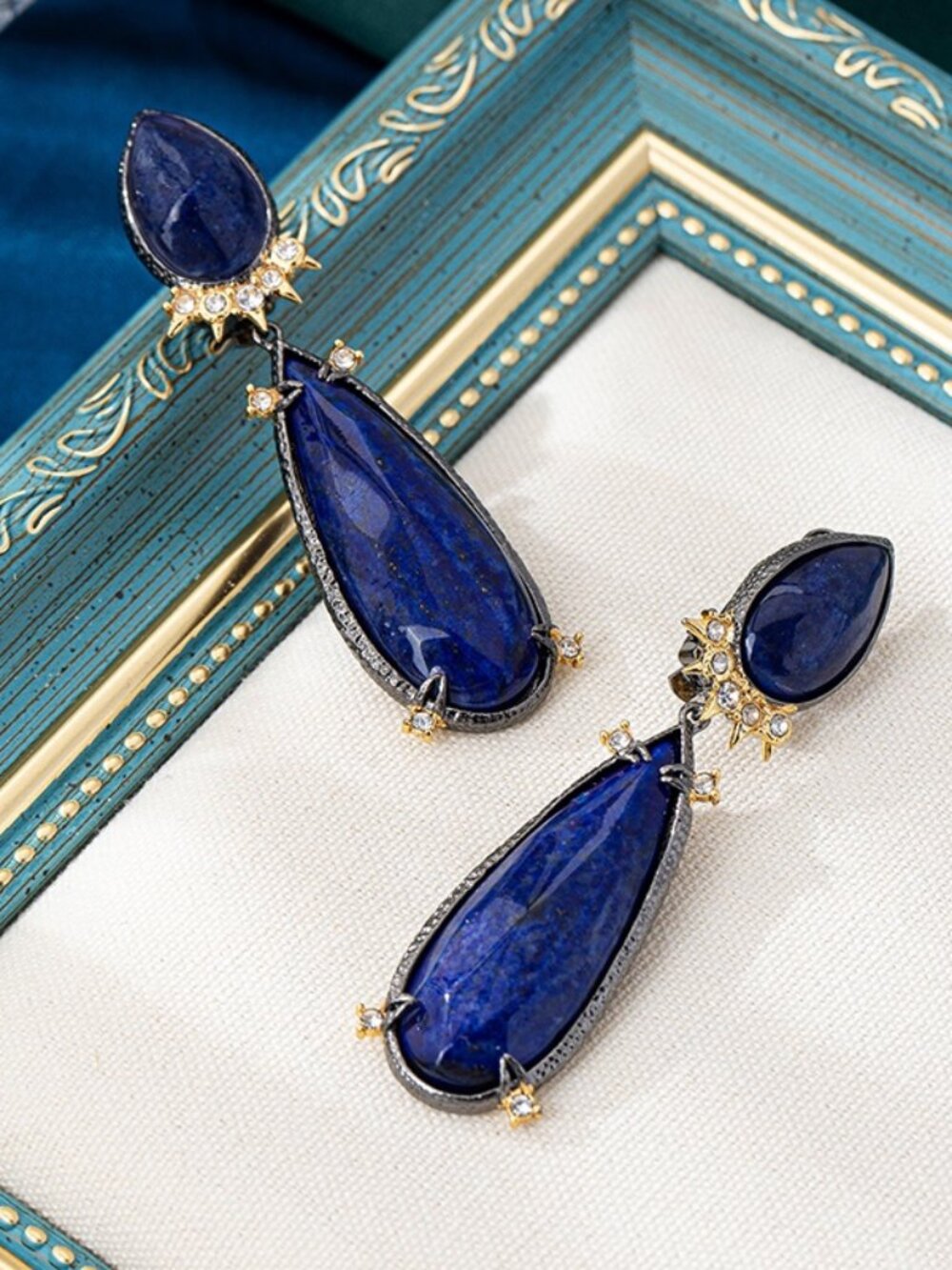 Alexis Bittar Lapis Lazuli Teardrop Clip-On Earrings